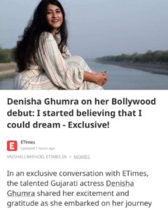 Denisha Ghumra Instagram - Could not have asked for a better or a bigger opportunity than this 
@mkshivaaksh 
Thank you and i am so grateful to be a part of this film.
@hitukanodia Sir, This is the 4th project with you and the more i get to work with you the more i learn things as an actor as well as, as a human 🌸
.
@vaishali.rathod25 A big thanks to you 💫
.
#timesofindia #etimes #hindicinema #denishaghumra