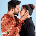Dhanya Mary Varghese Instagram - It’s a love story ❤️ Dop: @iamanoopmohan MUA: @shanthi__praveen #johnjacob #dhanyamaryvarghese #couple #actors #lifewithjod #photoshoot