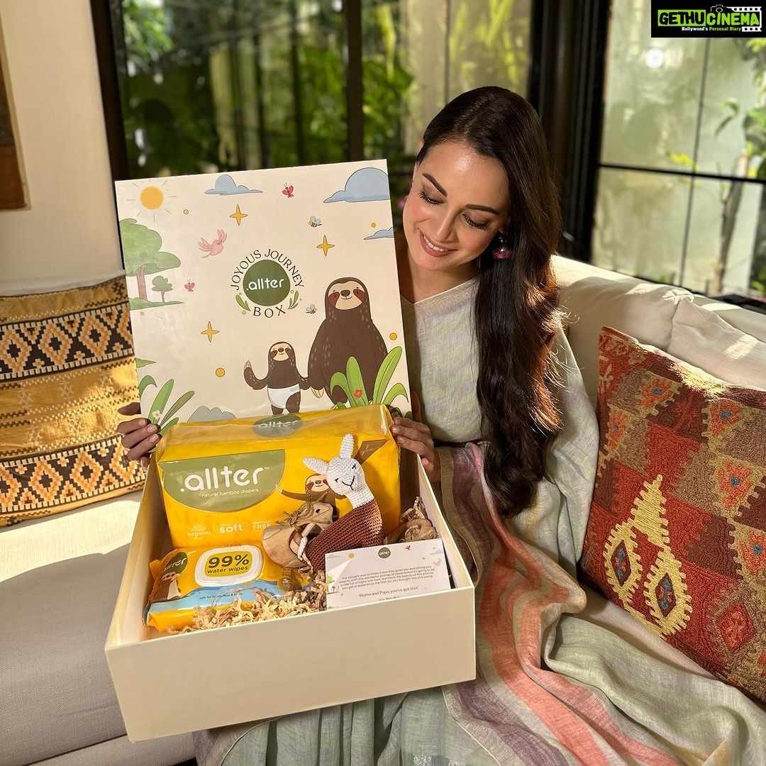 Dia Mirza Instagram - Diwali, the festival of lights, is a time to express our gratitude and share love with those who mean the most. And what better way to do that than with a thoughtful gift for your favorite mom and dad, or those eagerly awaiting the arrival of their little one? ✨💫 Introducing the Allter's Joyous Journey Gift Box – a bundle of love and care that's designed to make the journey of parenthood even more beautiful 🎁✨ What's Inside the Box? India's First Rash-Free Diaper, Allter Soothing 99% water wipes, a teething companion with Neem Teether, a playful Neem Rattle, a cuddly Love Llama Toy, and a warm Hooded Wrap. It's not just a gift; it's a symbol of the love, joy, and hope that Diwali brings into our lives. 🌟👶 This Diwali, let your gift be a token of your affection, a wish for endless happiness, and a promise of support on their parenting adventure. Make this festive season truly joyous with @letsallter