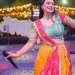 Dimple Biscuitwala Instagram - DAY 6 ❤️‍🔥💃🏻 @theslackersgroup @hashtagnavratri . #navratri2023 #dimplebiscuitwalalive . Wearing @priha_the_deisgner_studio Jewellery by @the_beta_girl Clicks by @_hb.photography__ Makeup and hair by @saramakeupofficial Styled by @style_by_mita SK Farm