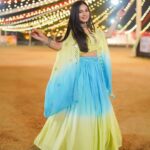 Dimple Biscuitwala Instagram - DAY 5 ❤️‍🔥 in Ombre 💚🩵 #navratri2023 . Wearing @riyasharedalal.label Captured by @_hb.photography__ Styled by @style_by_mita Jewellery by @the_beta_girl Hair by @headshotsalons Makeup by @saramakeupofficial