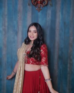 Dimple Biscuitwala Instagram - ❤️elegance ✨DAY 4
#navratri2023 
.
Wearing @aasvi_by_sheetalchandel 
HMUA @saramakeupofficial 
Styled by @style_by_mita 
Captured by @_hb.photography__ 
Jewellery by @the_beta_girl