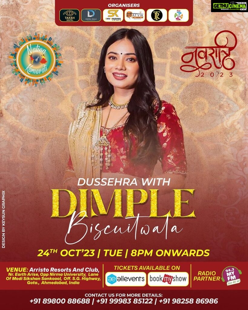 Dimple Biscuitwala Instagram - Get ready to dive into the spirit of Navratri as we kick off our Dussehra ni ratri celebrations at Arristo Resort & Club ! Join us for a Spectacular 10th Navratri Bash! Date: October, 24th 2023 📍 Location: Arristo Resort & club, Gota, Amdavad Let's come together to celebrate the rich cultural heritage of Navratri and make unforgettable memories. Don't miss out on the fun! 📸 Don't forget to capture the moments: Use #vibeofnation and share your pictures and videos with us. We can't wait to see your festive spirit! See you there! #nationofkarnavati #vibesofnation #navratri #navratrispecial #garba #indi #durgapuja #jaimatadi #durga #festival #instagram #devi #maadurga #photography #maa #amdavadi #amdavad_with_amdavadi #dandiya #navratricollection #garbanight #durgamaa #garbalover #hinduism #indianfestival #instagood #indian #dussehra #garbadance #happynavratri