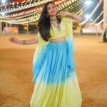 Dimple Biscuitwala Instagram - DAY 5 ❤️‍🔥 in Ombre 💚🩵 #navratri2023 . Wearing @riyasharedalal.label Captured by @_hb.photography__ Styled by @style_by_mita Jewellery by @the_beta_girl Hair by @headshotsalons Makeup by @saramakeupofficial