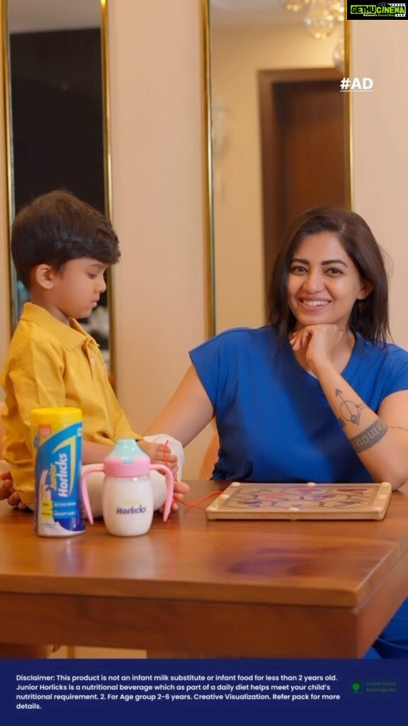 Disha Madan Instagram - #Ad Puzzle master Vian is back at it again 🧩🕵️ His creativity is at its peak now, and as a mom, I’m just so in awe of my son growing each day! For that, I want to ensure he’s getting the #RightNutritionForRightGrowth. That’s why I have the perfect addition to his daily diet - Junior Horlicks and its 27 essential nutrients, including DHA for brain development and protein for height gain! 💗 So, all you moms out there, let’s say #RightNutritionForRightGrowth for our little ones with Junior Horlicks!💕👶 #JuniorHorlicks #DHA #BrainDevelopment #HeightGain #Toddler #Nutrition #Growth
