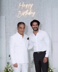 Dulquer Salmaan Instagram - Wishing @ikamalhaasan sir the happiest birthday ! Thank you for having me at your birthday celebrations and I cannot wait to begin our film ! 

#HBDKamalSir #ThugLifeTheFilm #Learningfromthemasters #Blessed