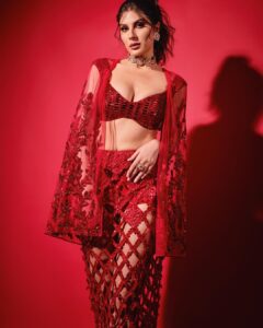 Elnaaz Norouzi Instagram - The color of Love ❤️
@manishmalhotraworld 

@manishmalhotra05 @louboutinworld @_sheraani_ @nidhiagarwalmua @nasiransari_hair @harneshjoshi

#diwali #manishmalhotra #red
