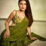 Fatima Sana Shaikh Instagram - 💚💚💚 Saree @anshikatakofficial Make up @dishsolanki Hair @sankpalsavita Shot by @kapilcharaniya