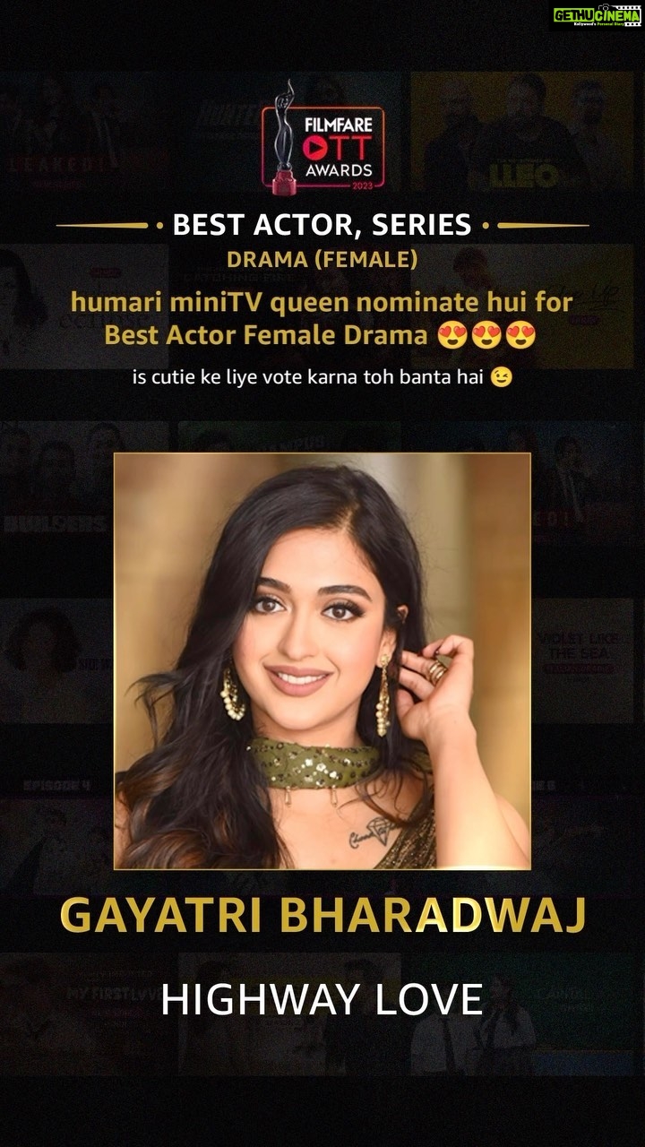 Gayatri Bhardwaj Instagram - @gayatribhardwaj__ as Inaaya, itna kaafi hai ya aur reasons chahiye unhe vote karne ke liye Go watch Highway Love now and vote for our Inaaya!!!! ❤️ Link in BIO #HighwayLoveOnAmazonminiTV #StreamingNow #FilmFareOTT #FilmFare #Awards #MyminiReel #miniReelMegaFeel