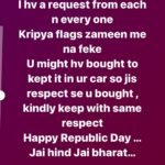 Gehana Vasisth Instagram – Sabhi se hath jod k vinti hai 
… agar kahi kisi ne road me fake Diya ho to poori izzat se jhukiye, mafi mangiye aur kahi upar rakh deejiye …

Kisi bhi Hal me pairo k neeche mat aane deejiye 
..
Aaj ham sirf isliye hai Kyunki desh hai ..

Aur ham sabse sarvopari hai…..
 ..
Kyunki Mujhe pata hai ham Sab ki pehli mohabbat hamara desh hai .. 

aur Yahi sabse bada rishta ham sabke beech hai …

Ham Sab proud hindustani hai ..

Jai hind , Jai Bharat 

BHARAT MATA KI JAI HO 

#gehanavasisth #india #republicday