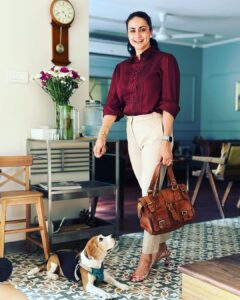 Gul Panag Instagram - You know when you walk in home and you’re greeted by the husband saying you look nice and you’re shocked and you look down at your dog ( Gina) smiling in disbelief, and HE takes a picture ? THAT!

For those of you who follow our fitness camaraderie ( more like war) you know he’s my biggest critic.🙄 
And to hear something nice from him- catches me off guard.  Because it’s rarer than a  blue moon. 

Also, a special shootout out to my friends @antaratma.in for making me these amazing shirts ( I have this in black, white, sage and maroon). Breathable in this humid weather and oh so Boss Lady.

Big thanks to @keeratkular  for getting the Roxanne back in the game .

And last but not least - big thanks to me for being consistent. 😅