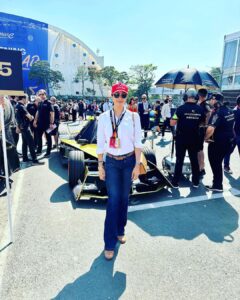 Gul Panag Instagram - Me, I’m happiest on a race track.  Dozens of races watched and traveled to. Seen from fancy VVIP lounges to the team garages (  watching from my home team @mahindraracing ‘s garage has been the best ) to actually being lucky enough to drive a few Formula Cars ( F1, courtesy @renault_france , Formula E courtesy my friends @mahindraracing and @gill.dilbagh and more, to trying my hand at racing with the @polocup.india ( remember @rayomandbanajee 😅)- I cannot adequately express my love for motorsport.

I’m so thrilled we have seen two big ticket international marquee racing events  this year- The Formula E at Hyderabad and the @motogpbharat  today at @buddh.international.circuit . 
Cannot wait for more!!

P.S .
The shoes I’m wearing, deserve a post of their own. But given that my Instagram game is the most authentic version of what I’m currently doing, I probably may never get down to it. 🤦🏻‍♀️
So here it goes. These are the most comfortable sandals I have worn in a long time. I spent 12 hours in them yesterday. And close to the same number of hours today.  Wearing them to a race was  a risky decision. Last time I wore any kind of heels to a race , was about 10 years ago and  i ended up with blisters the size of grapes on my feet. Never have I since then, , ever ever risked, wearing anything but flats to the races. Ideally trainers .😅 There’s a lot of walking around. I end up doing 6000 odd steps . So, which brings me to this amazing pair by @vanillamoonshoes . 🤩🤩
Ladies ( and gents, if that’s your vibe) highly recommend them.