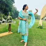 Gul Panag Instagram - The last of the wedding series. Featuring some action. I really like to go to places with my hair done up. And then by the end of the evening, I end up tying up my hair. So some people let their hair down. And I always start with my hair down . Anachronistic by most standards I suppose !! All outfits at this wedding are recycled. Except the one in the first picture. New suit, made remotely courtesy @simranpotnis . And it fit like a glove. All of those are between four and 24 years old. Including one borrowed. This suit purchase , is the first one since my brother @sherbirpanag got married. 😅 #sustainability and #sustainablefashion as my friend @figuramoda would say. A big thanks to @keeratkular and @simranpotnis and @sxnjxnx . You know why. 😅 And thank you @k.noo.sh for making this stunning suit without even meeting me once. ❤️❤️ And then for meeting me and feeding me the yummiest nicest stuff. 😋 😋😋😋😋 Delhi, India