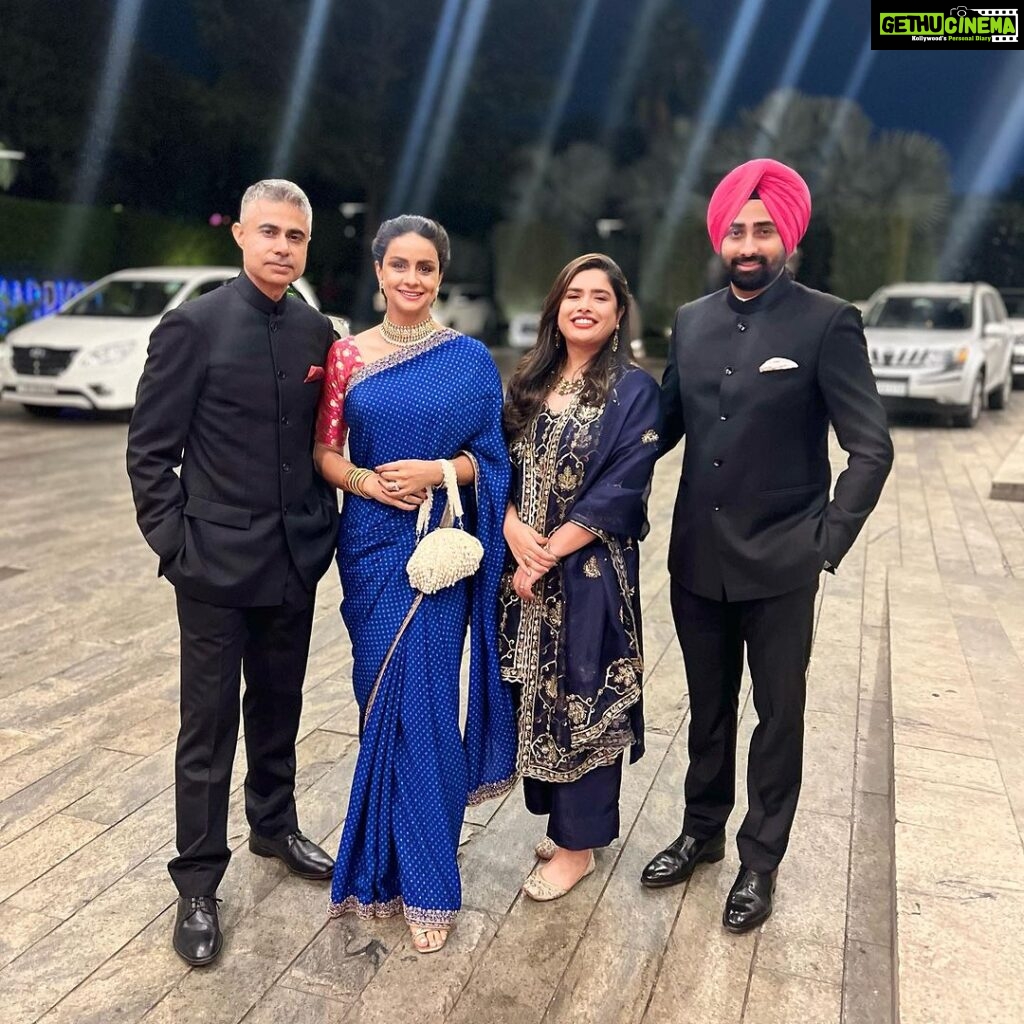 Gul Panag Instagram - The best part of a family wedding is the pictures one gets to take. Of course, not posing for said pictures is one thing all the men in the family have in common. 🙄 The struggle is real. My husband is happy to take pictures as long as he’s not in them. My brother and father don’t want to take pictures or be in them. But we women get our way, sometimes. 🧿🧿🧿🧿