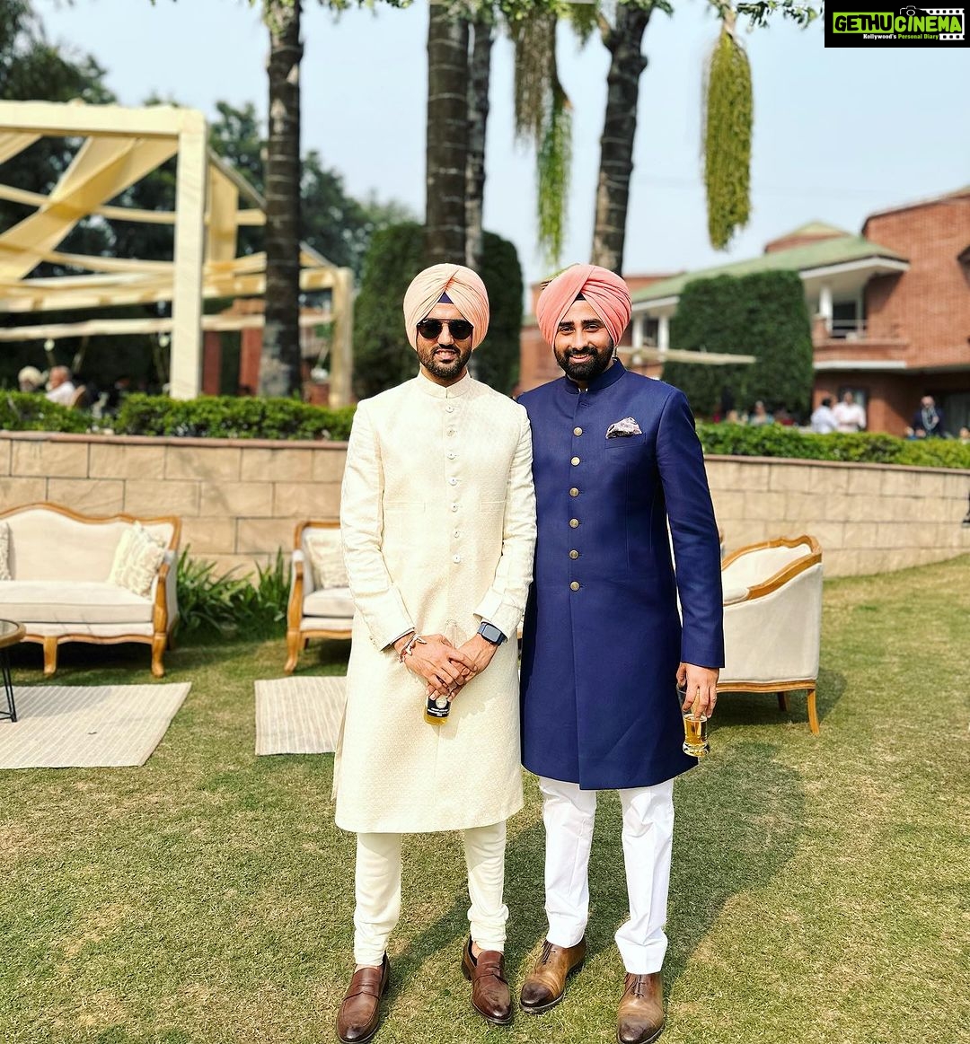 Gul Panag Instagram - Congratulations @ajaithandi ! Wishing you and Sahiba a life time of happiness ( I don’t have a picture with her 🤦🏻♀️). It was so wonderful to be able to join the celebrations . Like being at my own little brother’s wedding. All over again. ❤️ @simartgill and @daamanation felt like home being with you all. As @sherbirpanag said , your home has been a second home to us all our lives. I’m so grateful to have Karan Uncle and Baby Aunty in our lives. While they may be our parents’ friends to begin with, it is their unique ability to have independent equations with us that makes them both so special. And that’s the beauty of inter generational friendships! Time to take it to the 4th generation now . 🧿🧿🧿🧿🧿🧿