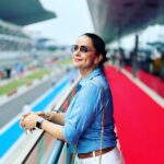 Gul Panag Instagram - Me, I’m happiest on a race track. Dozens of races watched and traveled to. Seen from fancy VVIP lounges to the team garages ( watching from my home team @mahindraracing ‘s garage has been the best ) to actually being lucky enough to drive a few Formula Cars ( F1, courtesy @renault_france , Formula E courtesy my friends @mahindraracing and @gill.dilbagh and more, to trying my hand at racing with the @polocup.india ( remember @rayomandbanajee 😅)- I cannot adequately express my love for motorsport. I’m so thrilled we have seen two big ticket international marquee racing events this year- The Formula E at Hyderabad and the @motogpbharat today at @buddh.international.circuit . Cannot wait for more!! P.S . The shoes I’m wearing, deserve a post of their own. But given that my Instagram game is the most authentic version of what I’m currently doing, I probably may never get down to it. 🤦🏻‍♀️ So here it goes. These are the most comfortable sandals I have worn in a long time. I spent 12 hours in them yesterday. And close to the same number of hours today. Wearing them to a race was a risky decision. Last time I wore any kind of heels to a race , was about 10 years ago and i ended up with blisters the size of grapes on my feet. Never have I since then, , ever ever risked, wearing anything but flats to the races. Ideally trainers .😅 There’s a lot of walking around. I end up doing 6000 odd steps . So, which brings me to this amazing pair by @vanillamoonshoes . 🤩🤩 Ladies ( and gents, if that’s your vibe) highly recommend them. Buddh International Circuit