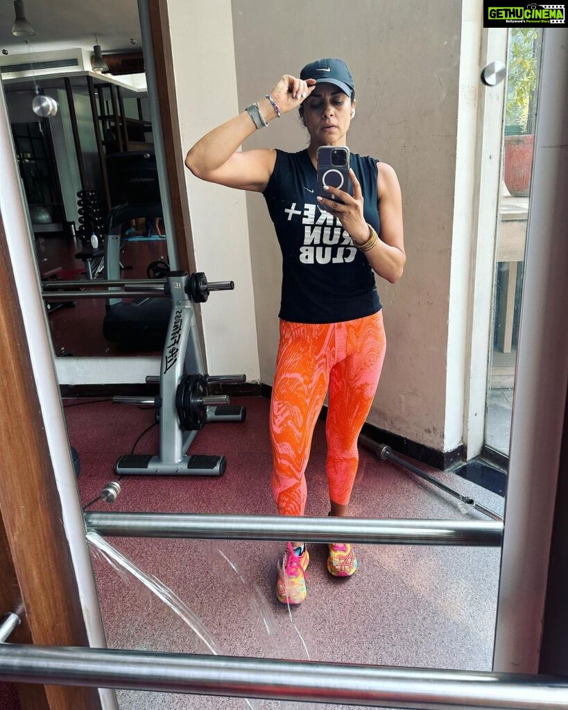 Gul Panag Instagram - The week in workout wear. Because motherhood is an extreme sport. 😅 When I first started exercising regularly as a part of a regimen, by parental diktat, 🙄 as a 15 year old, I would wear an old T-shirt and my old Games Kit shorts from The Lawrence School Lovedale (boarding school). I was, of course aware of a dedicated outfit for games and exercise, given that, it was the norm in the Armed Forces. Every evening, we saw our Fathers in white T-shirts & white shorts as they went off for ‘games and sports’ . Over the years, this wearing an old T-shirt, and some shorts, continued to be a thing. Some years later, my boyfriend, now husband, got me some really nice T-shirts from @reebok . And I started wearing them with jeans, as part of normal wear. And he was like “they are meant for you to exercise in”. And I was like “they will get spoilt”. (He was like what crazy person am I stuck with ??!! His brother, @Rustyclicks would sleep in exercise wear , not after exercising. But just sleep. So HE was used to this .😅 ( ALL, from the same boarding school, including @sherbirpanag ). Speaking of which, we had certain folks in school who would sleep in the ‘PT kit’ at night, so as to save time in the morning to be ready for 6:30 am P.T. Anyway, it finally dawned on me that I should wear better clothes when I head out to exercise when I met someone who really ‘dressed up’ in very well coordinated ‘uppers and lowers’ to go to the gym. And he had a perspective, which is - “it is the best and the hardest part of my day and I want to be well turned out for it”. That was a turning point for me. Almost 15 years ago. Remember this was a time when there was very little choice when it came to fitness apparel. And then things changed as fitness became more ‘mainstream’. Many brands have been very generous in sending me merchandise - from @nikerunning to @reebok to @asicsindia to @pumaindia @adidasindia . I’ve been the recipient of running shoes as well as clothes. I’m truly grateful for that. And now they all come in handy. So yes, I make an effort to get ready for exercise. Probably more effort than dressing up normally . @keeratkular IYKYK. 😂