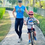 Gul Panag Instagram - The week in workout wear. Because motherhood is an extreme sport. 😅 When I first started exercising regularly as a part of a regimen, by parental diktat, 🙄 as a 15 year old, I would wear an old T-shirt and my old Games Kit shorts from The Lawrence School Lovedale (boarding school). I was, of course aware of a dedicated outfit for games and exercise, given that, it was the norm in the Armed Forces. Every evening, we saw our Fathers in white T-shirts & white shorts as they went off for ‘games and sports’ . Over the years, this wearing an old T-shirt, and some shorts, continued to be a thing. Some years later, my boyfriend, now husband, got me some really nice T-shirts from @reebok . And I started wearing them with jeans, as part of normal wear. And he was like “they are meant for you to exercise in”. And I was like “they will get spoilt”. (He was like what crazy person am I stuck with ??!! His brother, @Rustyclicks would sleep in exercise wear , not after exercising. But just sleep. So HE was used to this .😅 ( ALL, from the same boarding school, including @sherbirpanag ). Speaking of which, we had certain folks in school who would sleep in the ‘PT kit’ at night, so as to save time in the morning to be ready for 6:30 am P.T. Anyway, it finally dawned on me that I should wear better clothes when I head out to exercise when I met someone who really ‘dressed up’ in very well coordinated ‘uppers and lowers’ to go to the gym. And he had a perspective, which is - “it is the best and the hardest part of my day and I want to be well turned out for it”. That was a turning point for me. Almost 15 years ago. Remember this was a time when there was very little choice when it came to fitness apparel. And then things changed as fitness became more ‘mainstream’. Many brands have been very generous in sending me merchandise - from @nikerunning to @reebok to @asicsindia to @pumaindia @adidasindia . I’ve been the recipient of running shoes as well as clothes. I’m truly grateful for that. And now they all come in handy. So yes, I make an effort to get ready for exercise. Probably more effort than dressing up normally . @keeratkular IYKYK. 😂