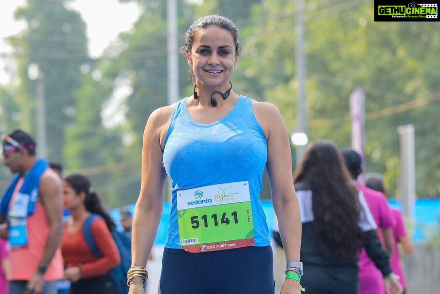 Gul Panag Instagram - Delhi, you were amazing! Such incredible energy this morning. Over 30,000 runners, running like they belonged to a tribe! Have had the most amazing day. And my heart is so full! Dear @procamintl thank you for this incredible experience. And for pushing me to run. Note to self: Untrained runs are not as nice as the ones you train for. Was coaxed into running the 10k. (Even though I haven’t done more than 5 k in last 2 years. ) Time to add a weekly run to my regimen.😅 Thank you @bountyclicks for the images . @delhihalfmarathon Delhi, India