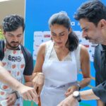 Gul Panag Instagram - Cooking skills put to the test at the #VedantaDHM23 Pasta Cookout session🧑‍🍳🍝 Loved the experience and the overall feels. And Team 5 (Akarsh Hebbar and I ) came in 3rd. Although, we feel we should have won. 😂 #RangDeDilli @ProcamIntl @delhihalfmarathon @lemeridiendelhi @akarshkhebbar