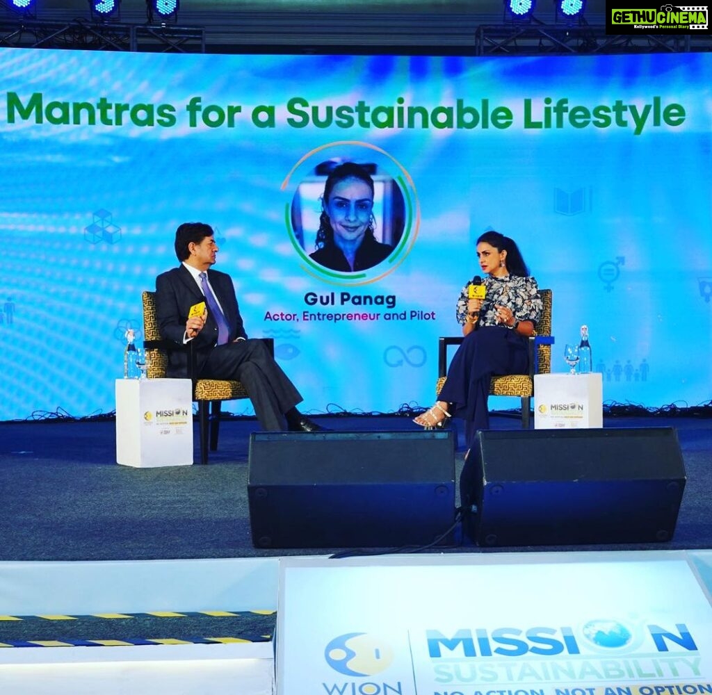 Gul Panag Instagram - Thank you @wionews for making me part of Mission Sustainability and your commitment to this cause. Vikram, it was wonderful to be in conversation with you, as always, the curveballs you throw notwithstanding .😅 #NoActionNotAnOption #SDG #sustainability New Delhi