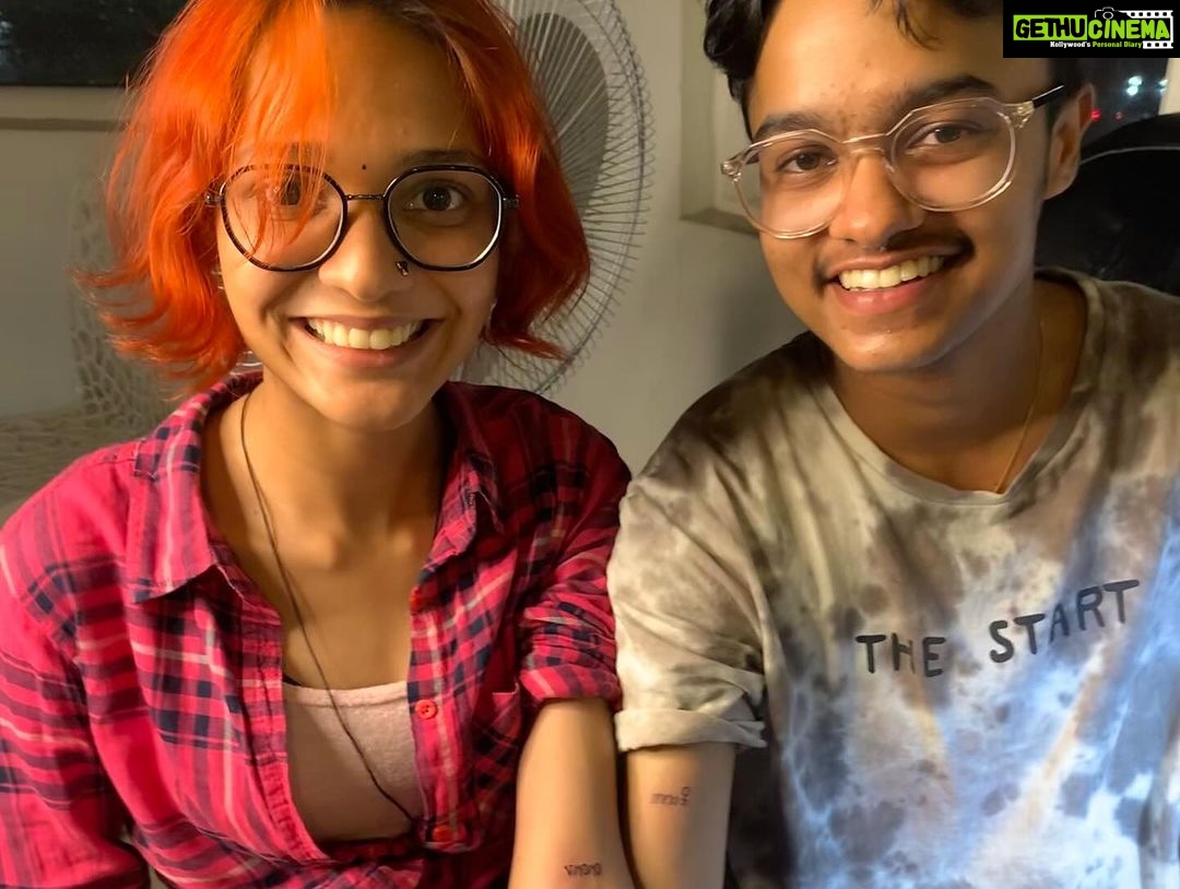 Haniya Nafisa Instagram - Through thick, thin and tattoos to come, I’ll choose you my brother over and over again, Happy Birthday Borden🧍♂️ 🍻To over 6 years of trust falling onto each other without a doubt and to a forever more Heart