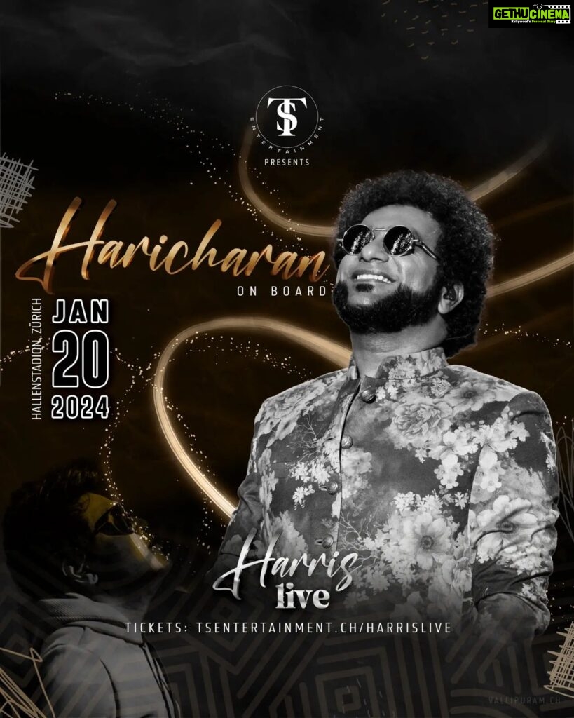 Haricharan Instagram - . 🎤 WELCOME ON BOARD - HARICHARAN 🎶 🌟 Renowned for his soul-stirring tunes and a repertoire of chart-toppers, he's set to light up HARRIS LIVE, representing the soul of Tamil music. Prepare to be swept away by his enthralling vocals and an unforgettable show. Grab your tickets while they last! 🎟️🏃 #haricharan #tsentertainmentch #HarrisLive2024 #musicalnight Zürich, Switzerland
