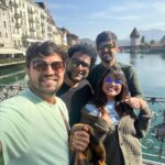 Haricharan Instagram - Party with the gang 😍🔥🎉🎊 #switzerland🇨🇭 #luzern @hridaygattani @haricharanmusic @rakshitasuresh Luzern, Switzerland
