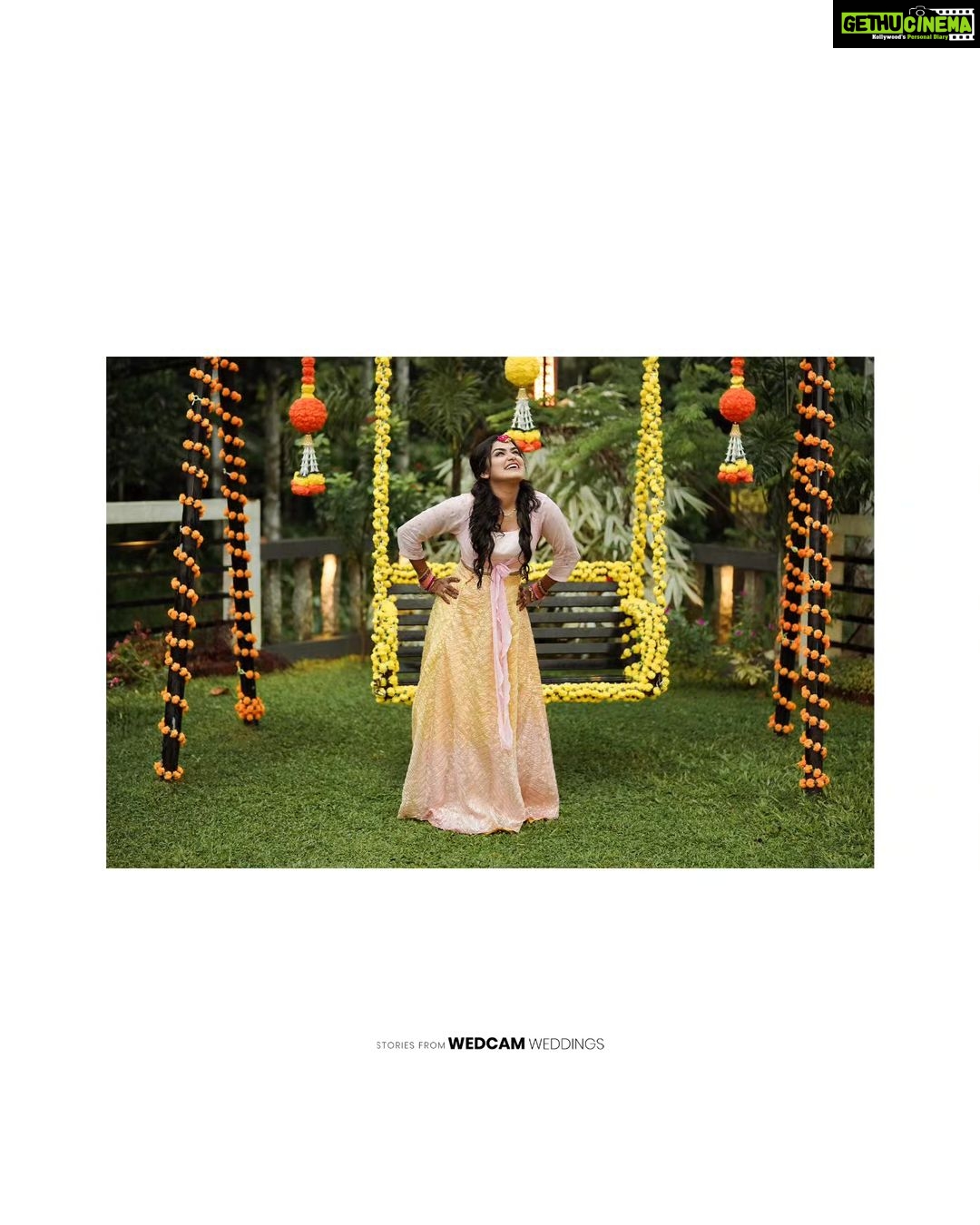 Haritha G Nair Instagram - Mellow Yellow π @haritha.girigeeth For Bookings / Enquiry Ring us on π 7907803380 @wedcam_wedding @_viishnu_santhosh Photography : @wedcam_wedding Costume :@bybbecca MAKE UP : @pink__passion_ LOCATION : @_black_nest_ DECORATION : @yazdecorz