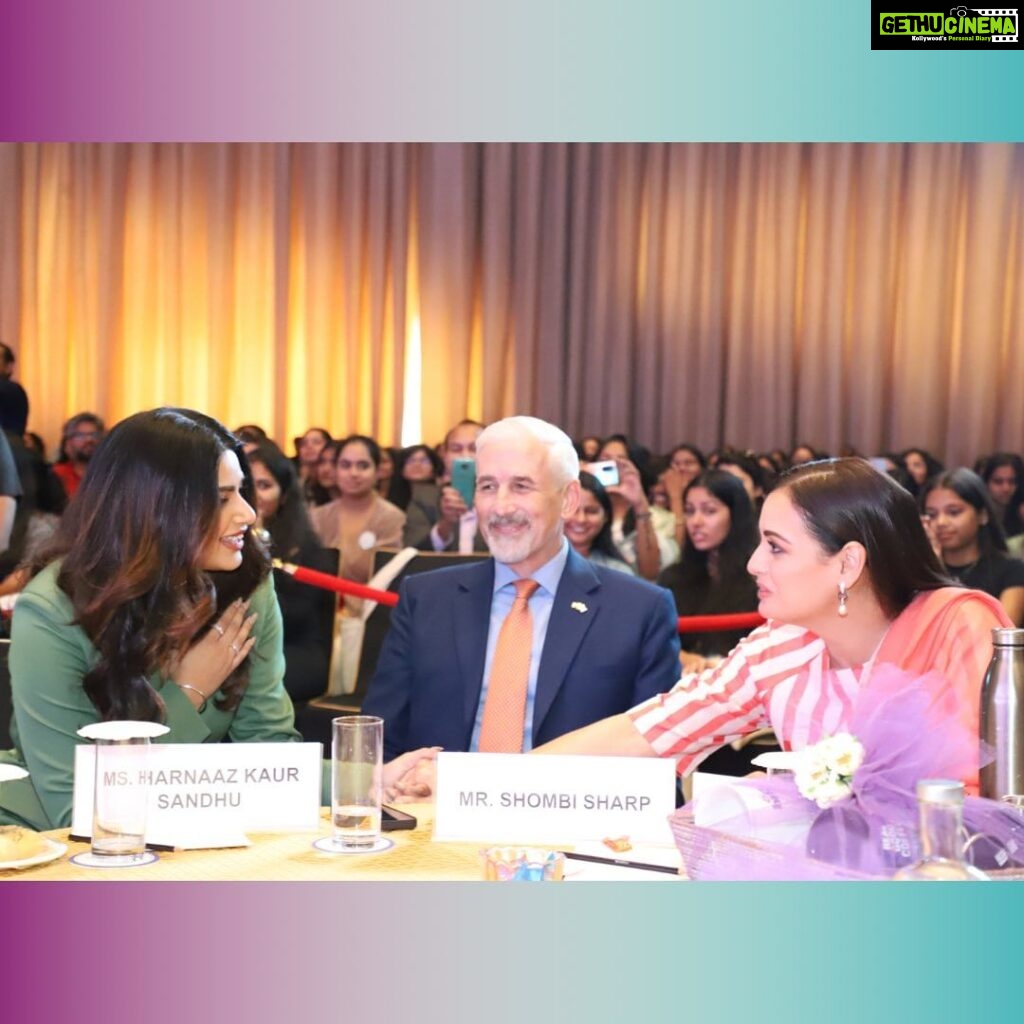 Harnaaz Kaur Sandhu Instagram - 🌟 “You and I, we believe in change. And that’s why we’re here today.” These empowering words from Miss Universe 2021 and menstrual health advocate, Harnaaz Sandhu, marked a triumphant close to the Girl Up India Leadership Summit. Champions like her make a gender-just future not just a dream, but a reality we’re actively building. Her action and advocacy to end period poverty are an unwavering source of inspiration for the 450+ youth leaders who came together at the Summit on October 8. Thank you, Harnaaz, for joining us on our mission to build a more inclusive future ❤ #GirlsSteer #Future2030 #GirlUpIndia