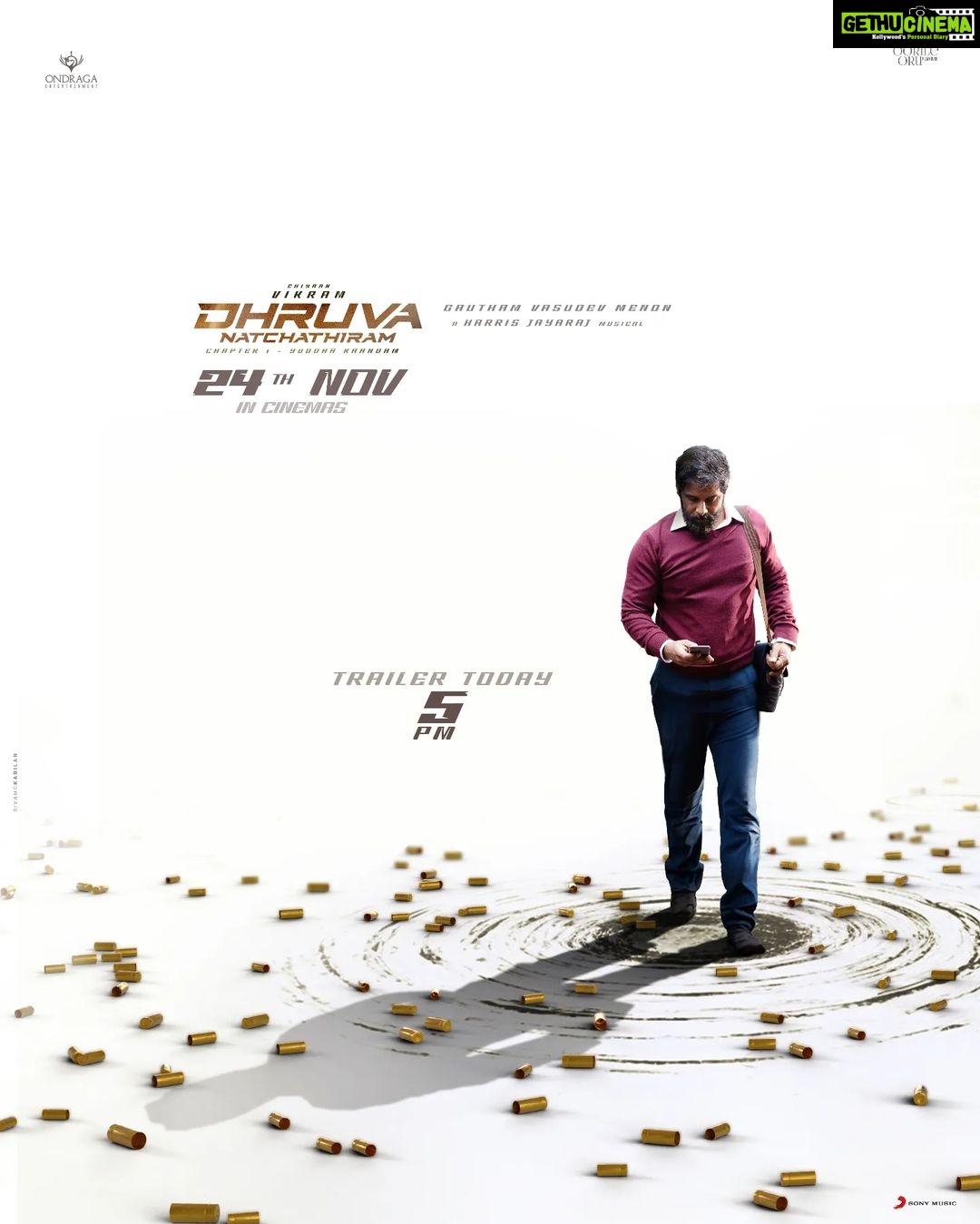 Harris Jayaraj Instagram - Perimeter secured💥 #DhruvaNatchathiramTrailer going live at 5 PM today⚡Get ready for an adrenaline-filled ride❤🔥 #DhruvaNatchathiram #DhruvaNatchathiramFromNov24 @the_real_chiyaan @gauthamvasudevmenon @jharrisjayaraj @ondragaent @oruoorileorufilmhouse @manojinfilm @srkathir @the_kochikaran @editoranthonyofficial @preethi_srivijayan @rituvarma @radikaasarathkumar @simranrishibagga @radhakrishnan_parthiban @ddneelakandan @dancersatz #VamsiKrishna @munnasimon @salimbaigpanda @preethi_nedumaran_official @mayaskrishnan @rajeevan.n @kumargangappan @fal1804 @hafeez.am @kavignarthamarai @utharamenonstyling @yannickben @valentino_suren @koothan @gbalaji @kabilanchelliah @sonymusic_south @donechannel1 @proyuvraaj @gobeatroute