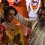 Hema Malini Instagram - I had a birthday get together in Mathura - lunch with the sadhus and sants of the many ashrams and temples there and received their blessings🙏Some photos of the event. #mathura #birthday #celebration