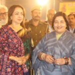 Hema Malini Instagram - At the Utsav yday. Lilting bhajans beautifully and soulfully rendered by Anuradha Paudwal. The public enjoying the varieties offered in the festival - the exclusive shops, the lovely sculptures kept for sale, the excellent food shops offering huge variety of yummy eats - name it, the mela has them all! People thronging from nearby Delhi, Agra, Lucknow etc to partake in this 10 day festival of art and culture. Mathura welcomes you all🙏 #brajrajutsav #anuradhapaudwal #braj