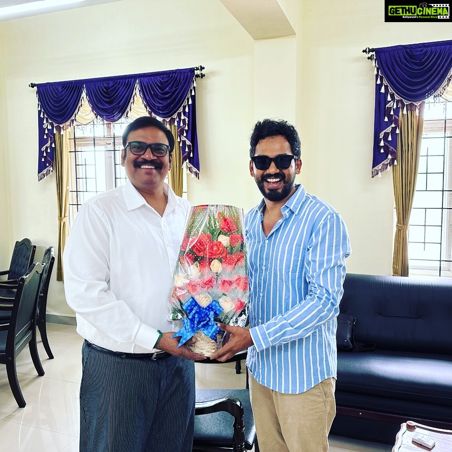 Hiphop Tamizha Instagram - Met the Dean of @aurccbe Anna University, Coimbatore. Discussed the various initiatives the regional centre, is bringing in for the students. Amazed by how Government institutions are upping their game to international standards bringing in tech and infrastructural changes for the students. Had a great time. Thank you Dr.Saravanakumar for the invite.
