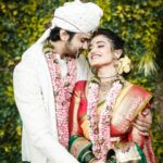 Hruta Durgule Instagram - To Now And Forever ❤️🧿 18.05.2022 ✨ Makeup by: @nishigodbole_official Photos by: @happyclicksss @one.portrait.please #hrutadurgule #prateekshah #hruteek #wedding