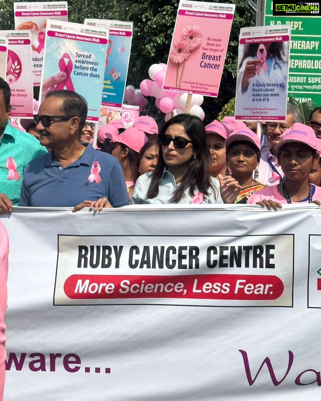 Ishaa Saha Instagram - Breast Cancer Awareness Program organised by Ruby General Hospital ( Ruby cancer centre) . #fightbreastcancer🎀