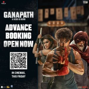 Jackky Bhagnani Instagram - This is your sign to book your tickets for Ganapath NOW!

#Ganapath in cinemas this Friday. Book Now.

@amitabhbachchan @vashubhagnani @tigerjackieshroff @kritisanon  #VikasBahl @deepshikhadeshmukh @pooja_ent @virajsawant #GoodCo @slglobal001 @zeemusiccompany  @elliavrram @ziadmbakri @official.girishkulkarni @rahman_actor @shruthymenon @jameel.mumbai @pvrpictures