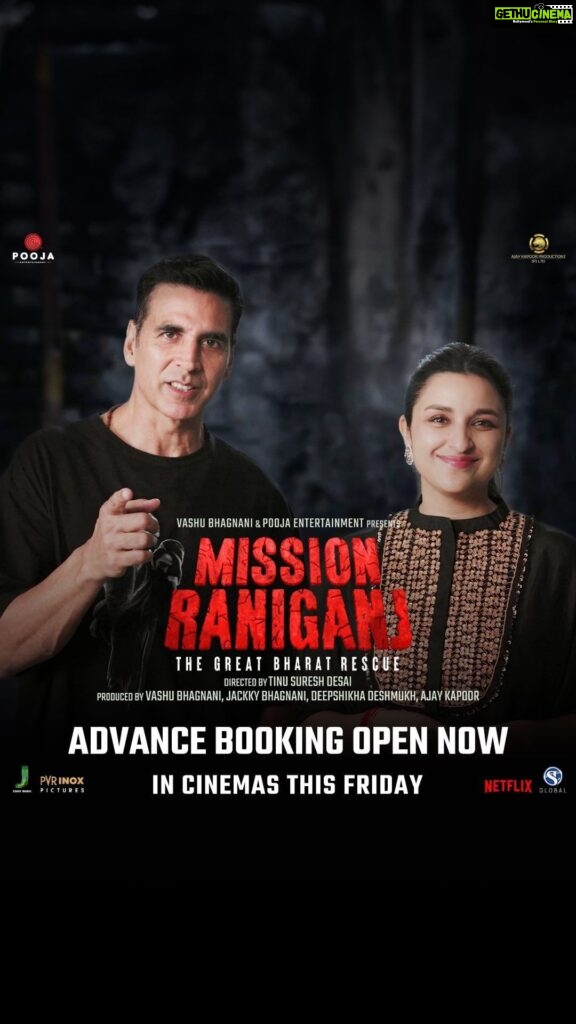Jackky Bhagnani Instagram - You can’t plan a rescue mission in advance, but you can plan to experience the biggest Rescue Mission. #2DaysToMissionRaniganj Advance Booking Open Now: Link In Bio. BOOK TICKETS NOW. Watch the story of Bharat’s true hero with #MissionRaniganj in cinemas on 6th October! @akshaykumar @vashubhagnani @parineetichopra @tinudesaiofficial @jackkybhagnani @deepshikhadeshmukh @ajay_kapoor_ @ravikishann @kumudkmishra @pavanrajmalhotra @badolavarun #RajeshSharma @dibyenduofficial @virendrasaxenna07 @jameel.mumbai @mukeshsbhatt @ananthmahadevanofficial #ShishirSharma #SudhirPandey #BachanPachera #OmkarDasManikpuri @Kingrani.Deepak #VipulKRawal @pooja_ent @jjustmusicofficial @pvrpictures @slglobal001