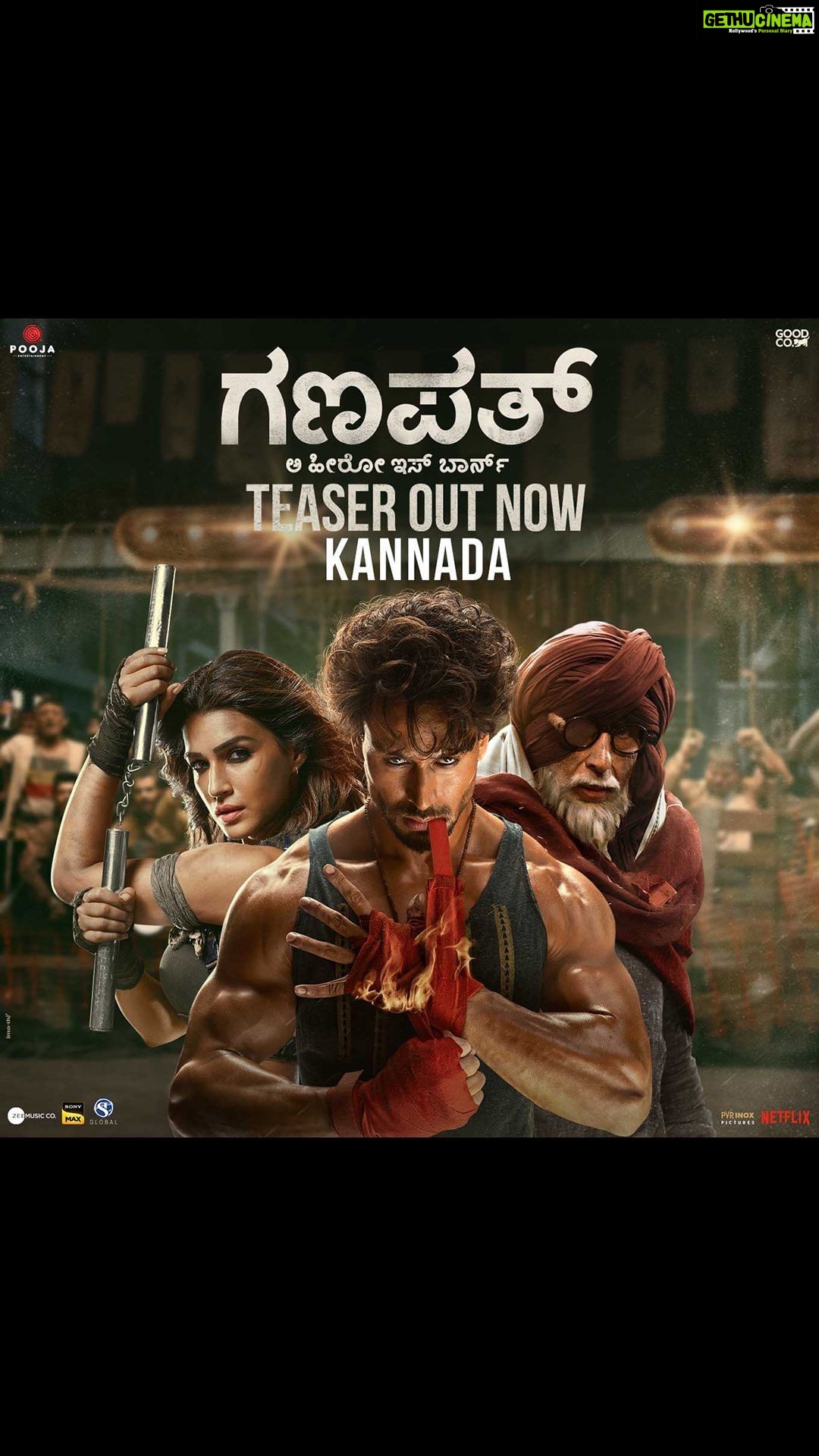 Jackky Bhagnani Instagram - ನೀವಿನ್ನ ಕಾಯಬೇಕಾಗಿಲ್ಲ... ನಿಮ್ಮನ್ನ ನಮ್ಮ ಜಗತ್ತಿಗೆ ಕರ್ಕೊಂಡ್ ಹೋಗೋದಕ್ಕೆ ಬರ್ತಿದೀವಿ... #Ganapath in cinemas this Dussehra, 20th Oct #GanapathTeaser @amitabhbachchan #VikasBahl #GoodCo @slglobal001 @zeemusiccompany @elliavrram @ziadmbakri @official.girishkulkarni @rahman_actor @shruthymenon @jameel.mumbai @pvrpictures