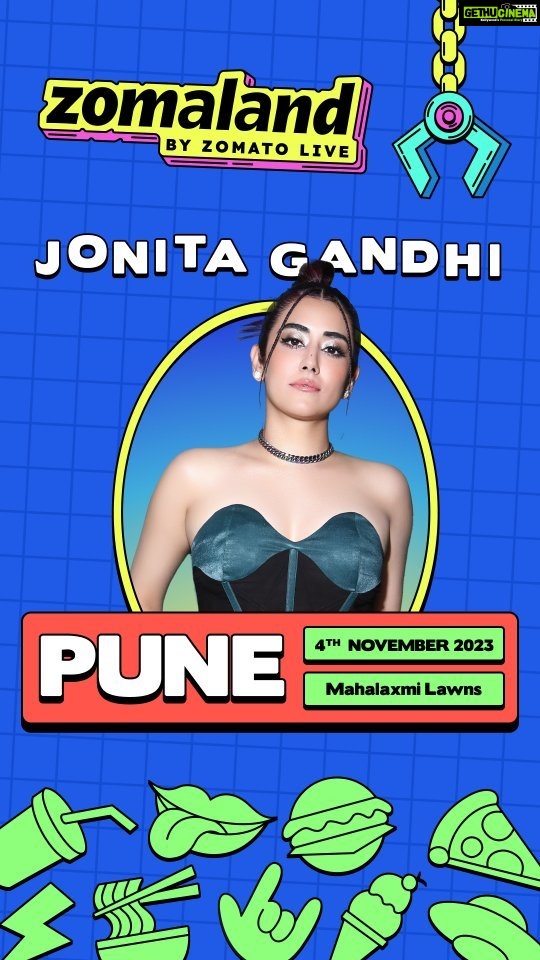 Jonita Gandhi Instagram - Surprise surprise, Pune🔥 You thought that was it? @jonitamusic is the ✨sitara✨ lighting up the stage at Zomaland!🥰 🗓- 4th November 2023 Grab your tickets now on the Zomato App! #zomaland #pune #jonitagandhi