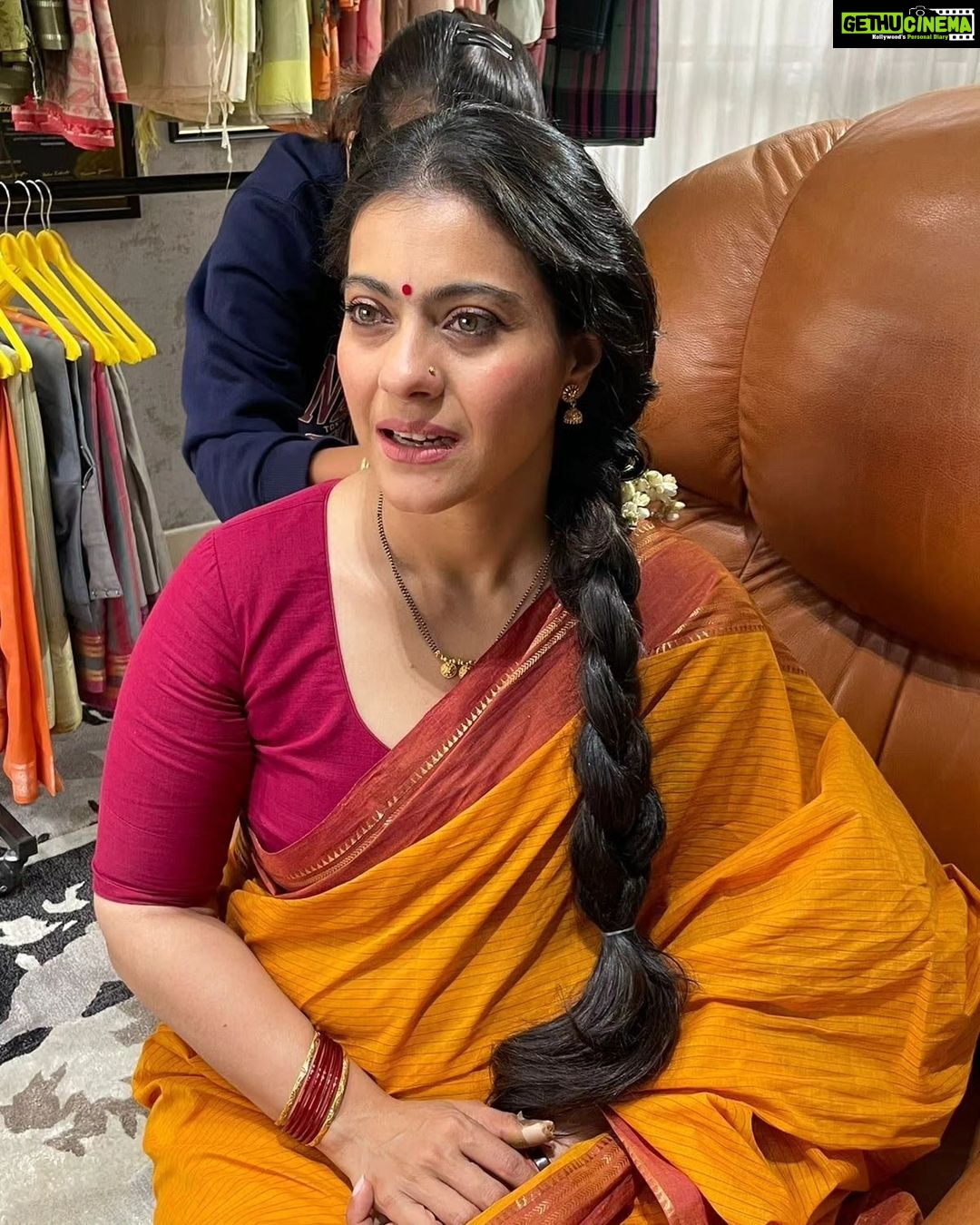 Kajol Instagram - A splash of orange for a day of energy! #orangeisthenewblack #navratri #firstdayofnavratri