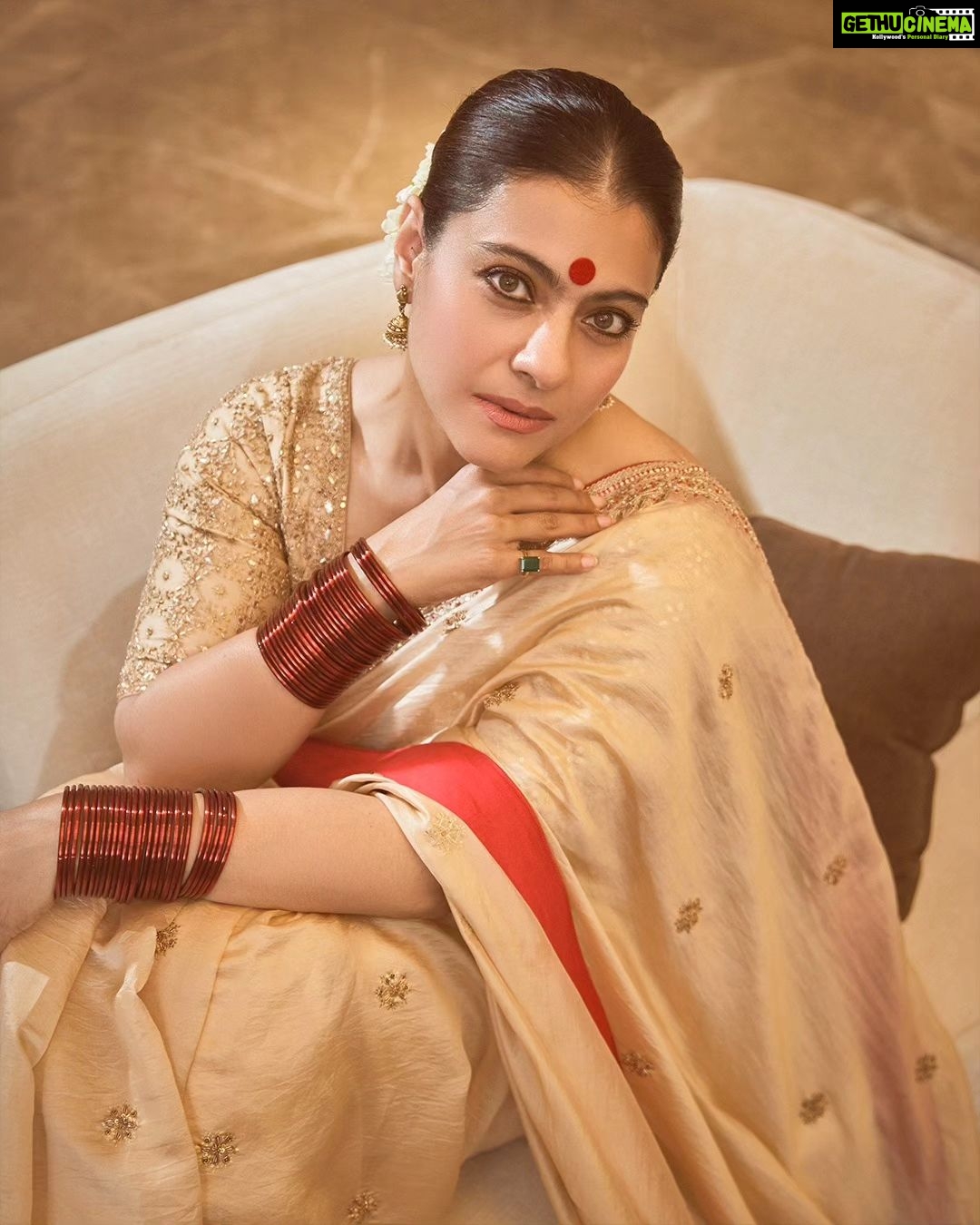 Kajol Instagram - Third day . Shubho Navami. And it was an amazing day. My son served at the bhog and understood why I do it every year.. a newbie @aamandevgan served and felt the power of the puja. So many people that I love were there and so many happy feelings all over. The pujo has ended for everyone else but we still have a just our thing so that feels a little better .. there is a feeling of sadness mixed with elation that it was a successful year and now it’s at an end.. #ranimukherji #aamandevgan #yugdevgan #durgapuja #mahanavami