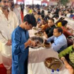 Kajol Instagram - Third day . Shubho Navami. And it was an amazing day. My son served at the bhog and understood why I do it every year.. a newbie @aamandevgan served and felt the power of the puja. So many people that I love were there and so many happy feelings all over. The pujo has ended for everyone else but we still have a just our thing so that feels a little better .. there is a feeling of sadness mixed with elation that it was a successful year and now it’s at an end.. #ranimukherji #aamandevgan #yugdevgan #durgapuja #mahanavami
