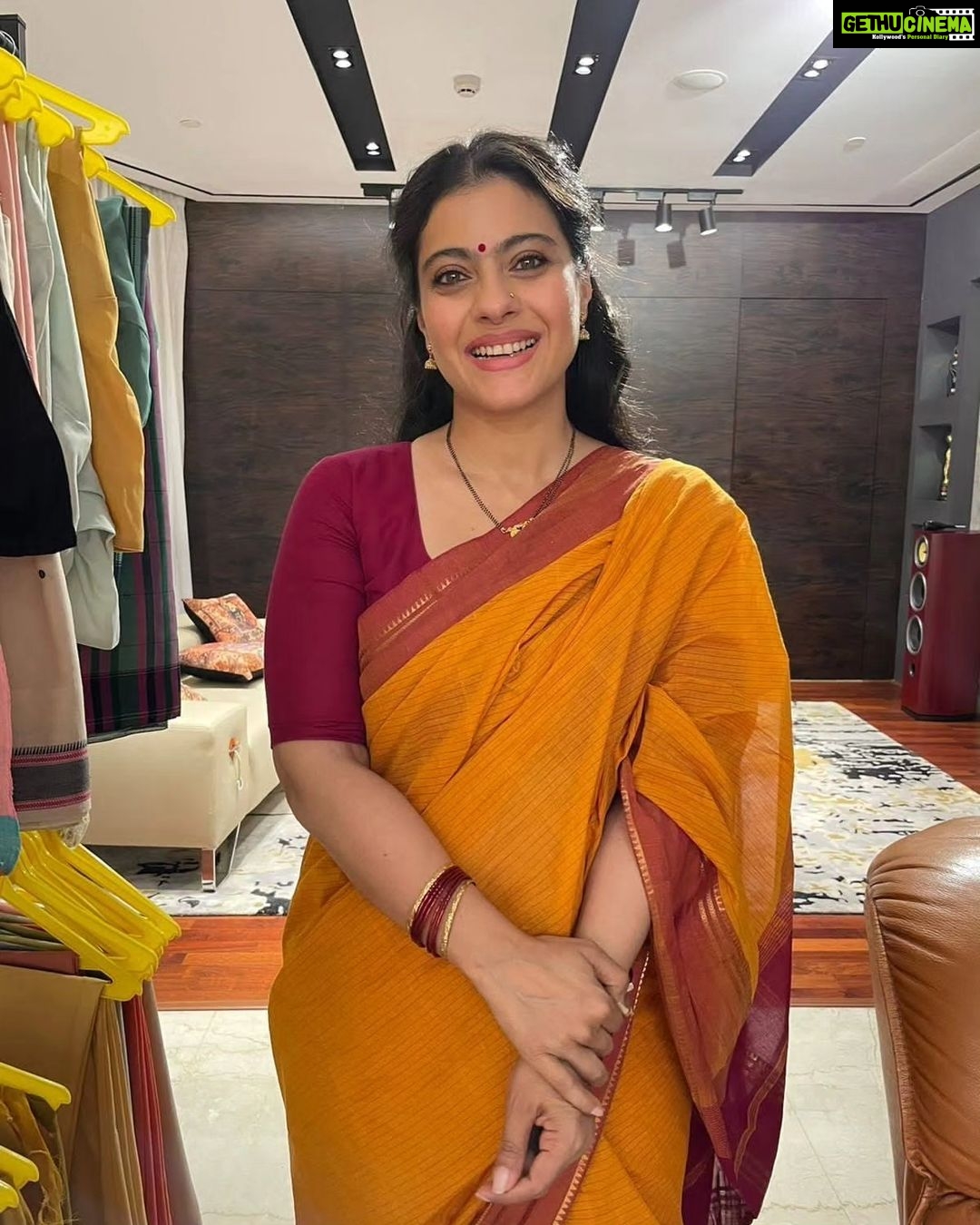 Kajol Instagram - A splash of orange for a day of energy! #orangeisthenewblack #navratri #firstdayofnavratri