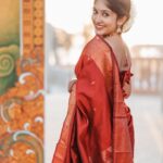 Kalyani Anil Instagram - 🪞🌞✨ Saree @anicham_boutique 📸 @travancoreads @jithuthampifm 🎨 @momentssbyelementricx