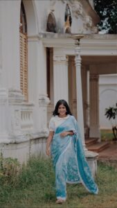 Kalyani Anil Instagram - Hey Rama🦋🥹
👗 @geesahh_designs ❤️🥹
💄 @brides_of_deepthi 
📸 @travancoreads @jithuthampifm 

#seetaramam #reelkarofeelkaro #reelinstagram #trendingreels #seetha #viral