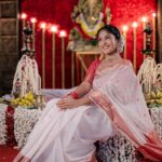 Kalyani Anil Instagram - 🤍✨ Saree @sreelakshanyaa Camera @travancoreads @jithuthampifm