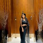 Kalyani Anil Instagram - Siima Awards 2023 🖤✨ #siimawards2023 Saree @geesahh_designs Jewellery @blushingtone_rentals Makeup @abeeha_mamoon #siimaawards #dubai Dubai, United Arab Emirates