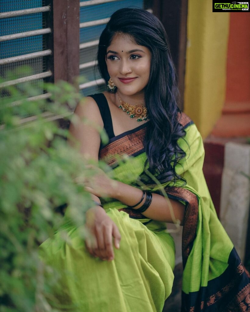 Kalyani Anil Instagram - Lost is a lovely place to find yourself✨ Saree @ishvari.womens.world Blouse @geesahh_designs 📸 @talesbyaravind 💄 @brides_of_deepthi 🎨 @momentssbyelementricx