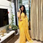 Kamna Jethmalani Instagram - Gorgeous @kamana10 wearing our soft chiffon floral saree with t assles. Saree 5.5 metres with blouse Please DM for orders and enquiries